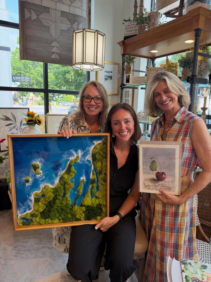 Laura Millar, Anne Raisor, and Ginny Terry - Art & Spritzers event at Artful Interiors