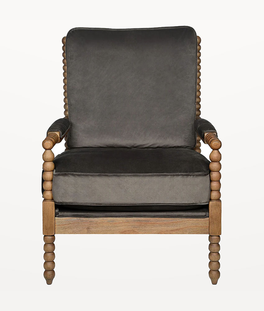 Furniture-upholstery-in Traverse City-spindle-chair-charcoal