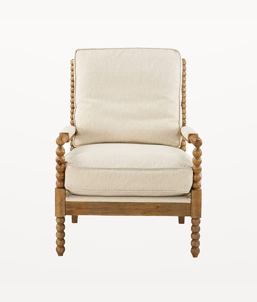 Furniture-upholstery-in Traverse City-spindle-chair-cream